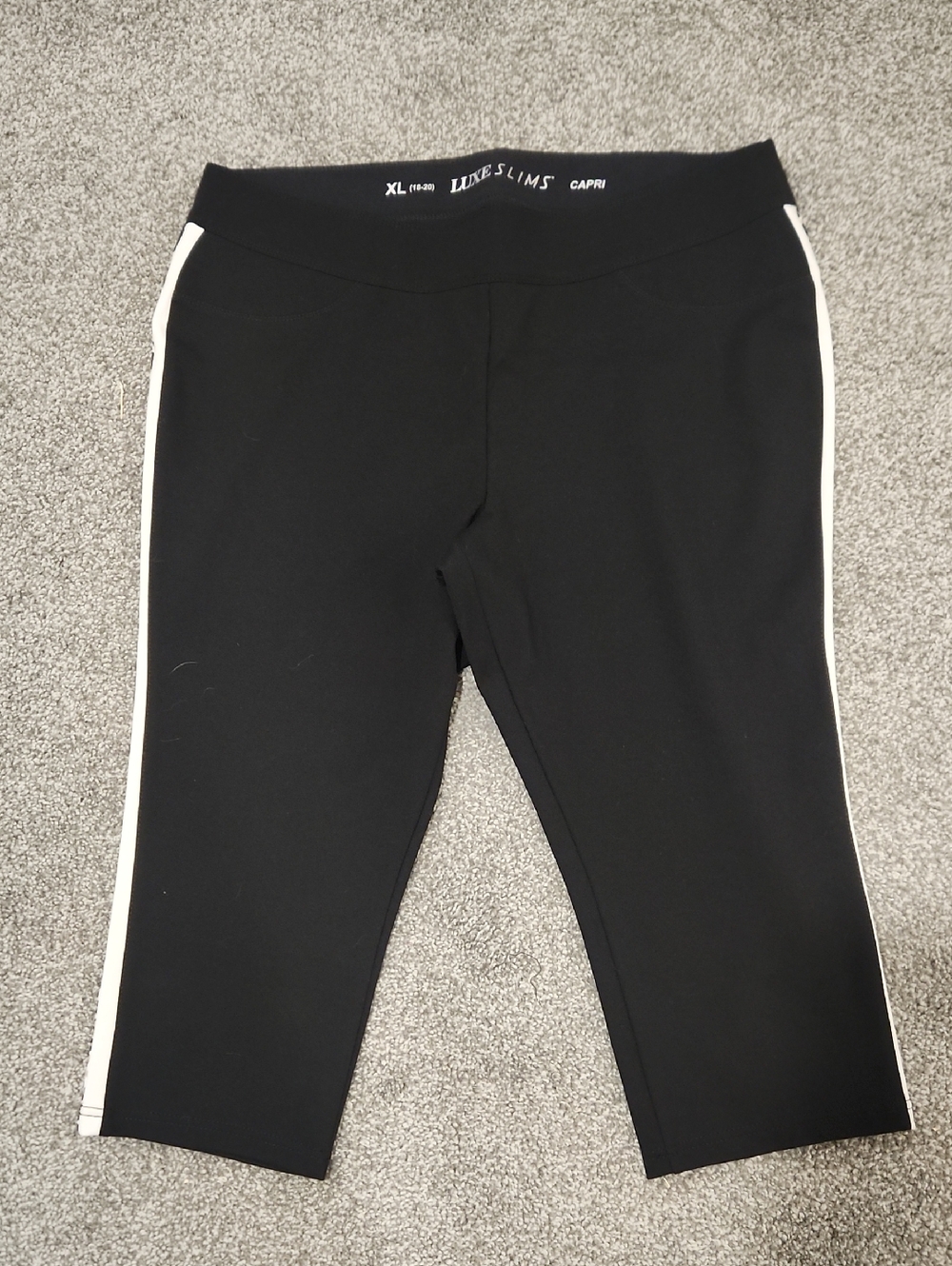 Kids Black Capri with White/ Leapard  Side Stripe NWOT